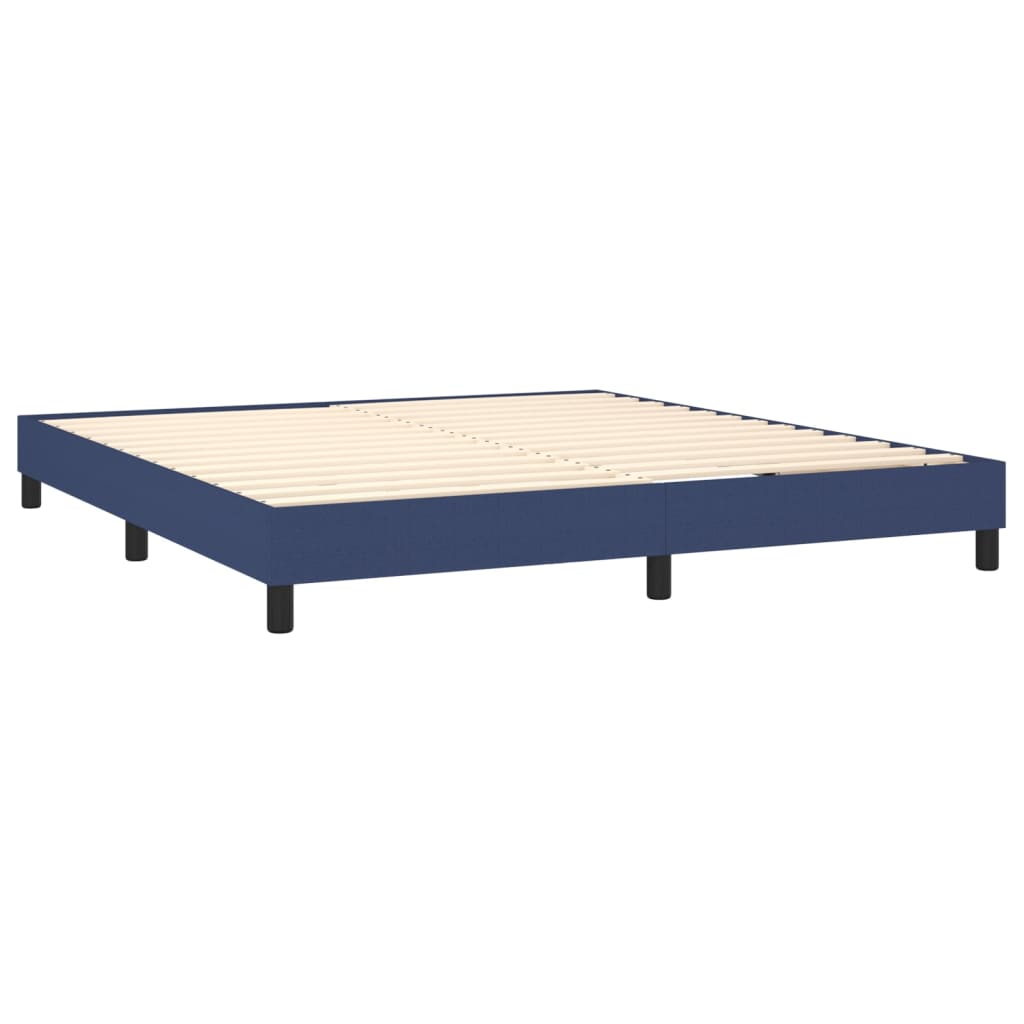 Letto A Molle Con Materasso E Led Blu 160x200 Cm In Tessuto - Image 5