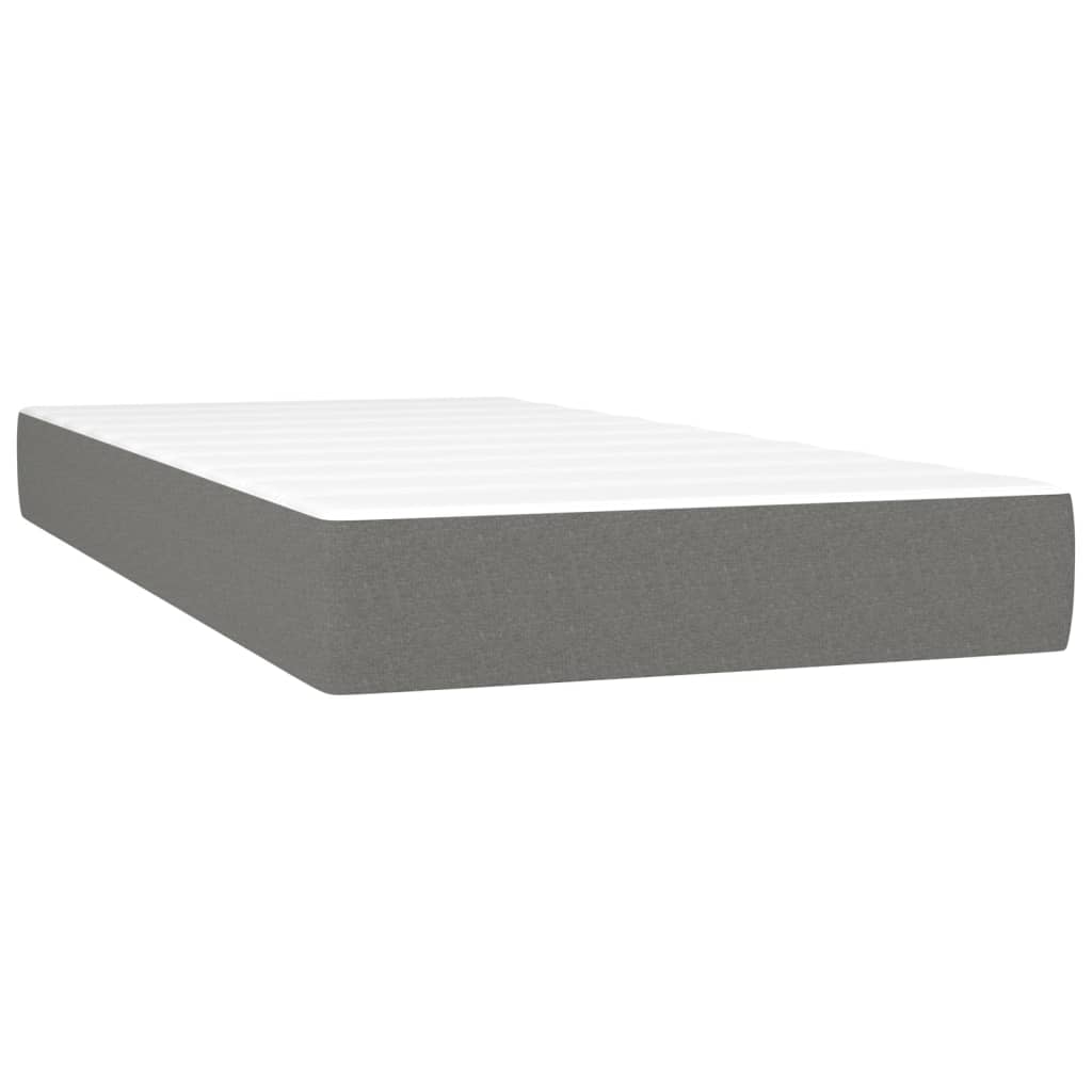 Letto A Molle Materasso E Led Grigio Scuro 90x200 Cm In Tessuto - Image 6