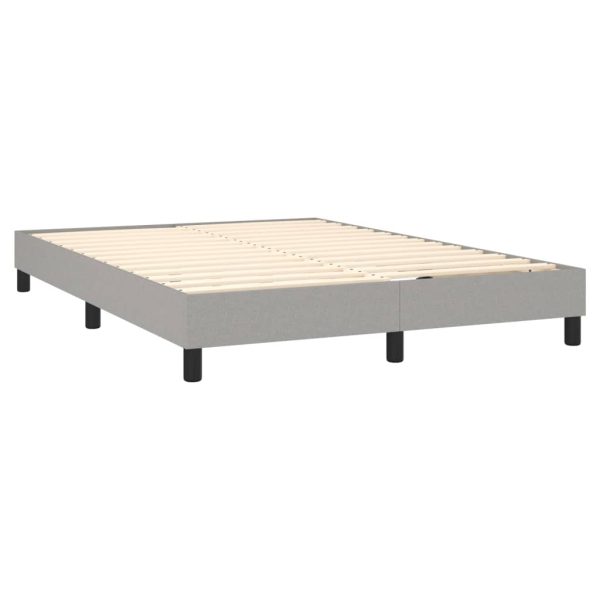 Letto A Molle Materasso E Led Grigio Chiaro 140x200 Cm Tessuto - Image 5
