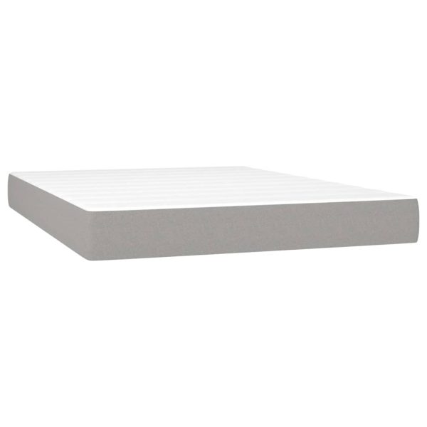 Letto A Molle Materasso E Led Grigio Chiaro 140x200 Cm Tessuto - Image 6