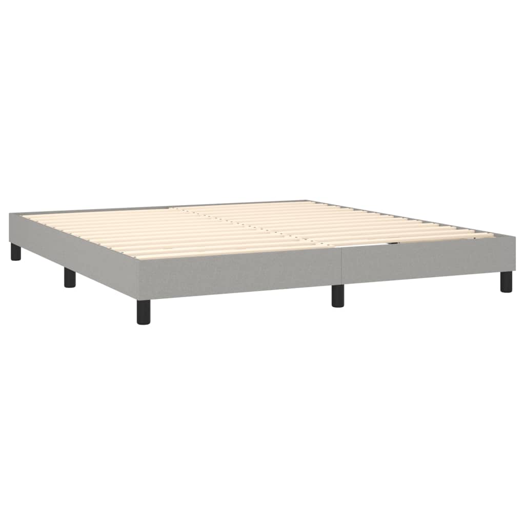 Letto A Molle Materasso E Led Grigio Chiaro 160x200 Cm Tessuto - Image 5