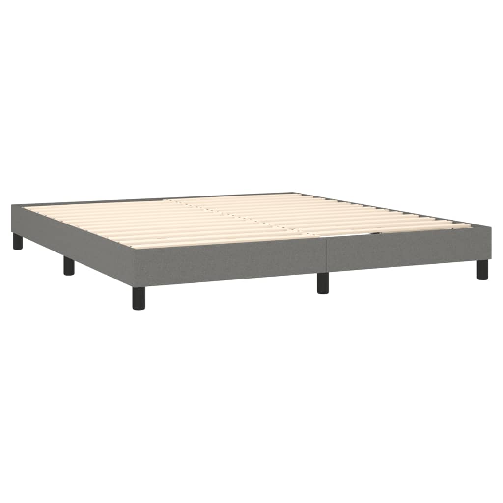 Letto A Molle Materasso E Led Grigio Scuro 160x200cm In Tessuto - Image 5