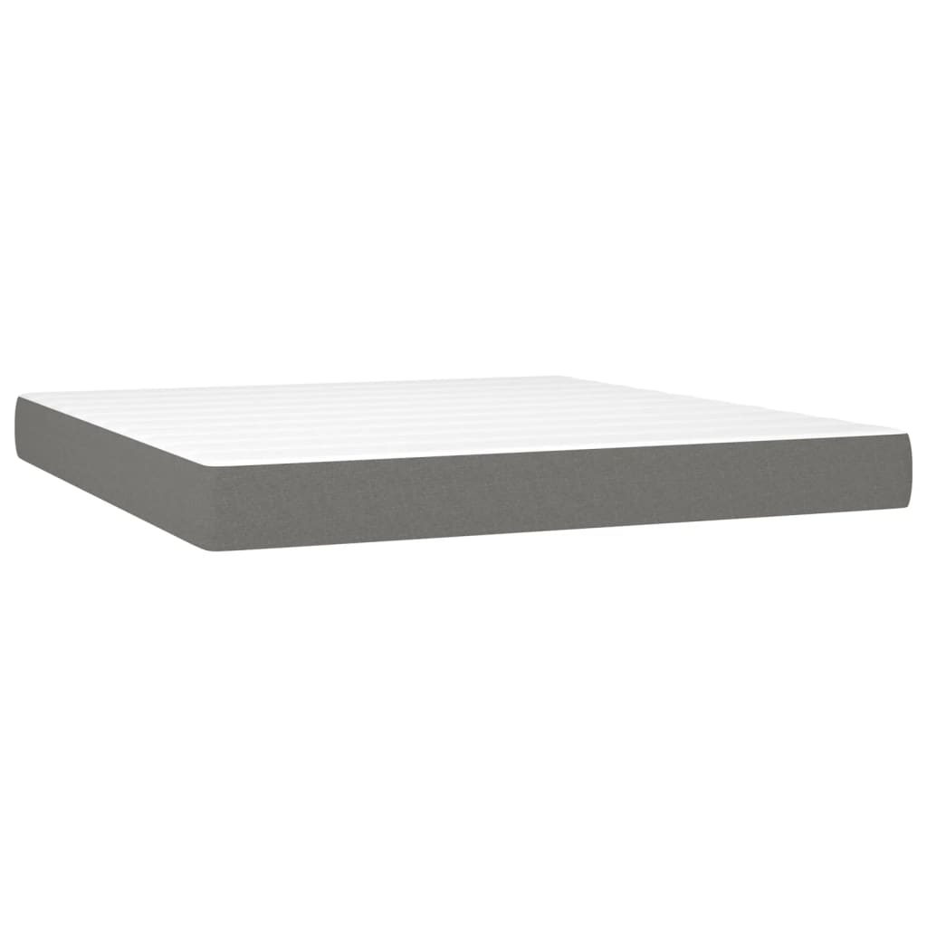 Letto A Molle Materasso E Led Grigio Scuro 160x200cm In Tessuto - Image 6