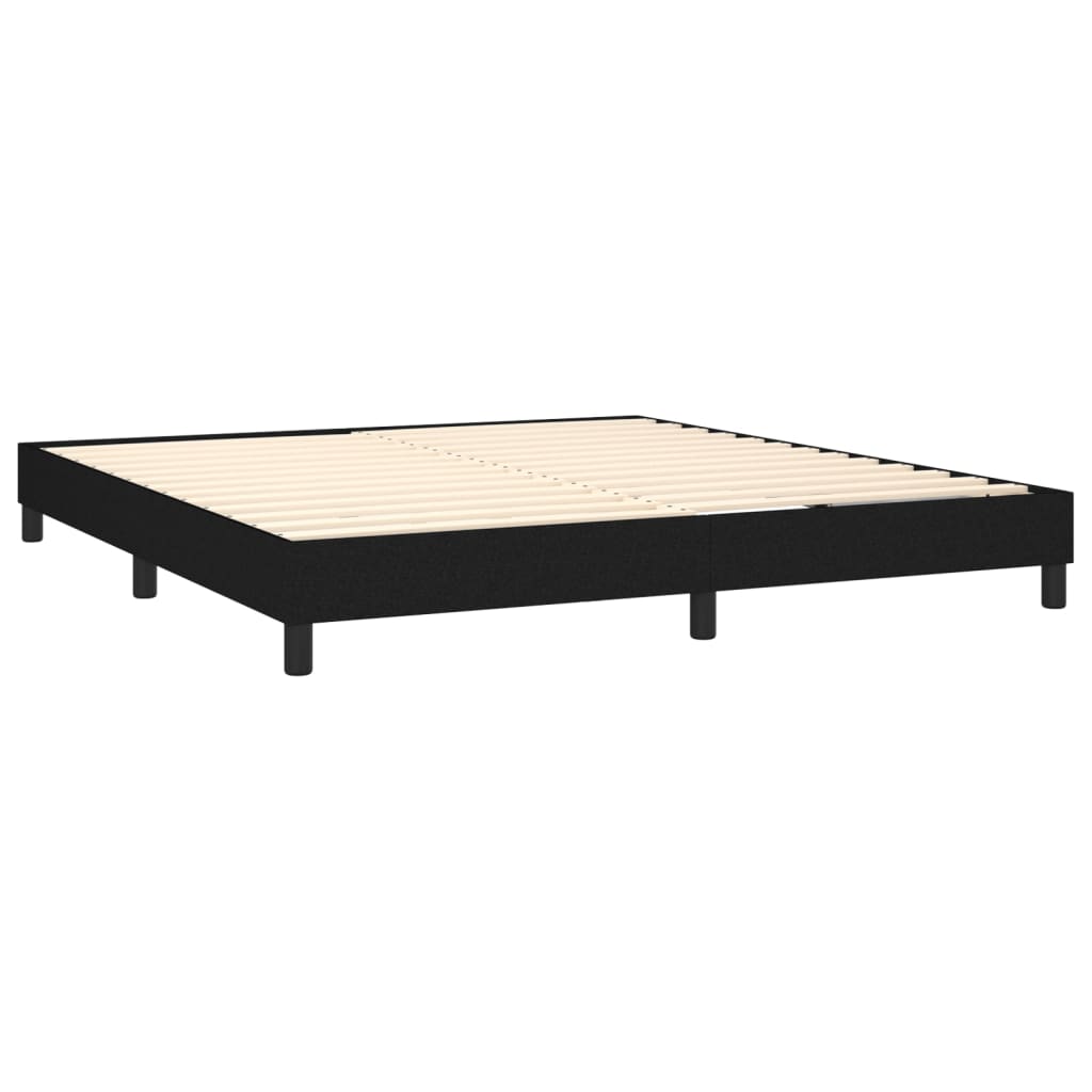 Letto A Molle Con Materasso E Led Nero 160x200 Cm In Tessuto - Image 5