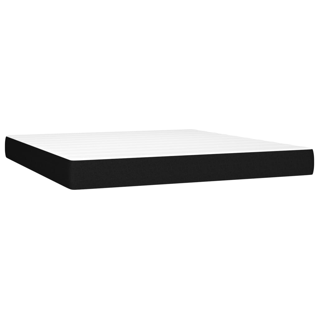 Letto A Molle Con Materasso E Led Nero 160x200 Cm In Tessuto - Image 6