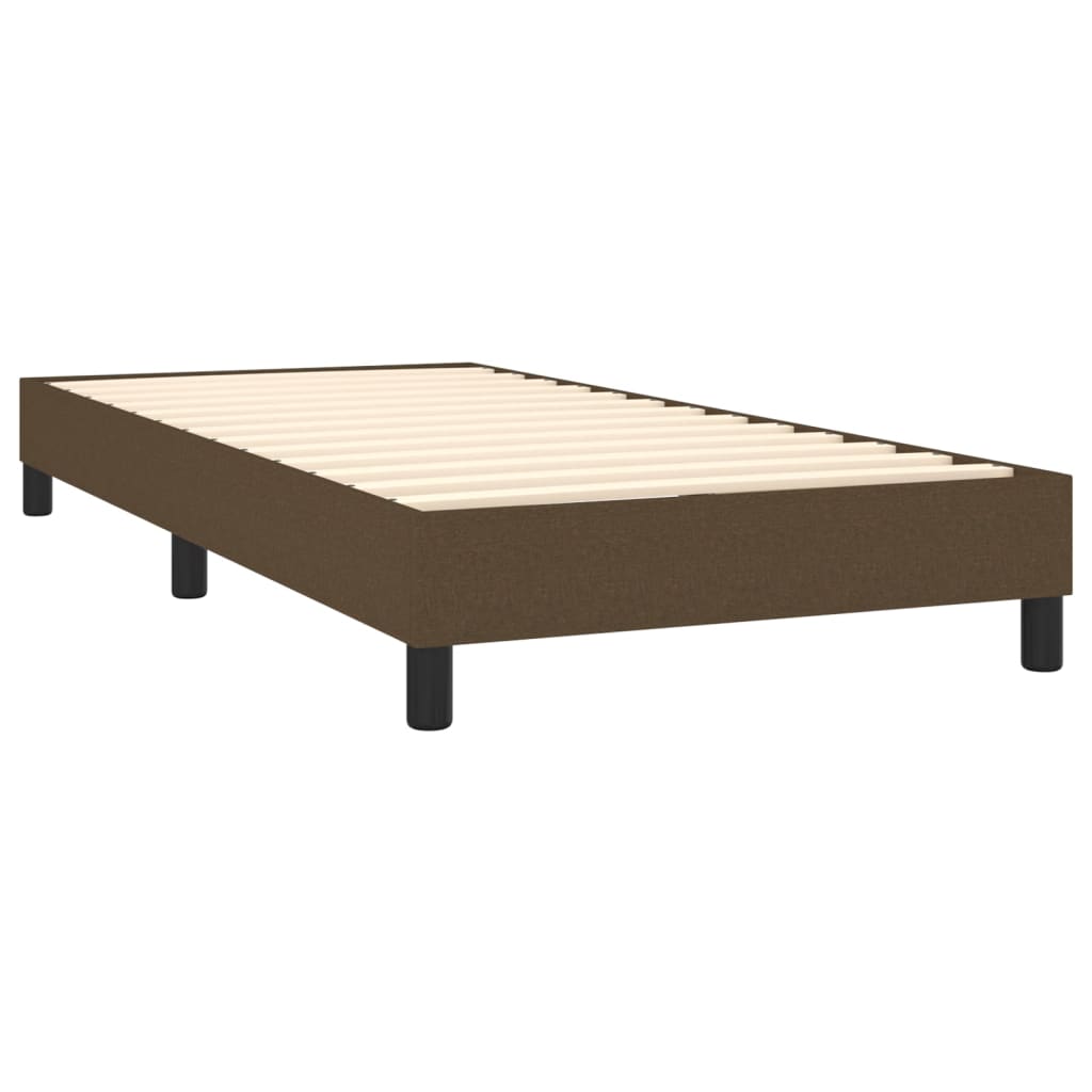 Letto A Molle Materasso E Led Marrone Scuro 90x190cm In Tessuto - Image 5