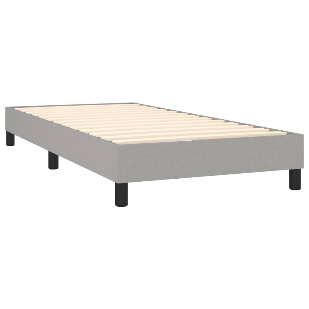 Letto A Molle Materasso E Led Grigio Chiaro 100x200 Cm Tessuto - Image 5
