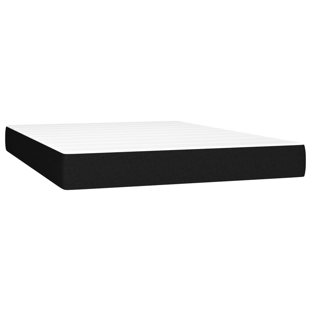 Letto A Molle Con Materasso E Led Nero 140x190 Cm In Tessuto - Image 6