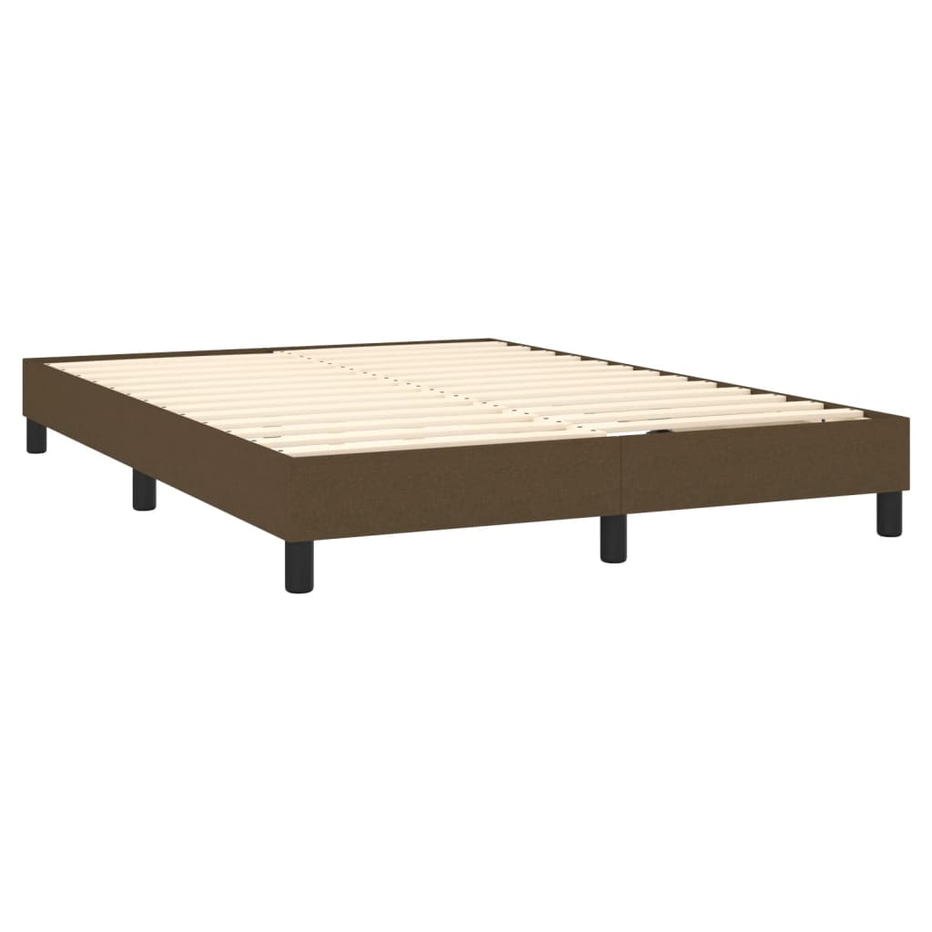 Letto A Molle Materasso E Led Marrone Scuro 140x200 Cm Tessuto - Image 5