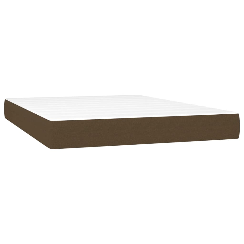 Letto A Molle Materasso E Led Marrone Scuro 140x200 Cm Tessuto - Image 6