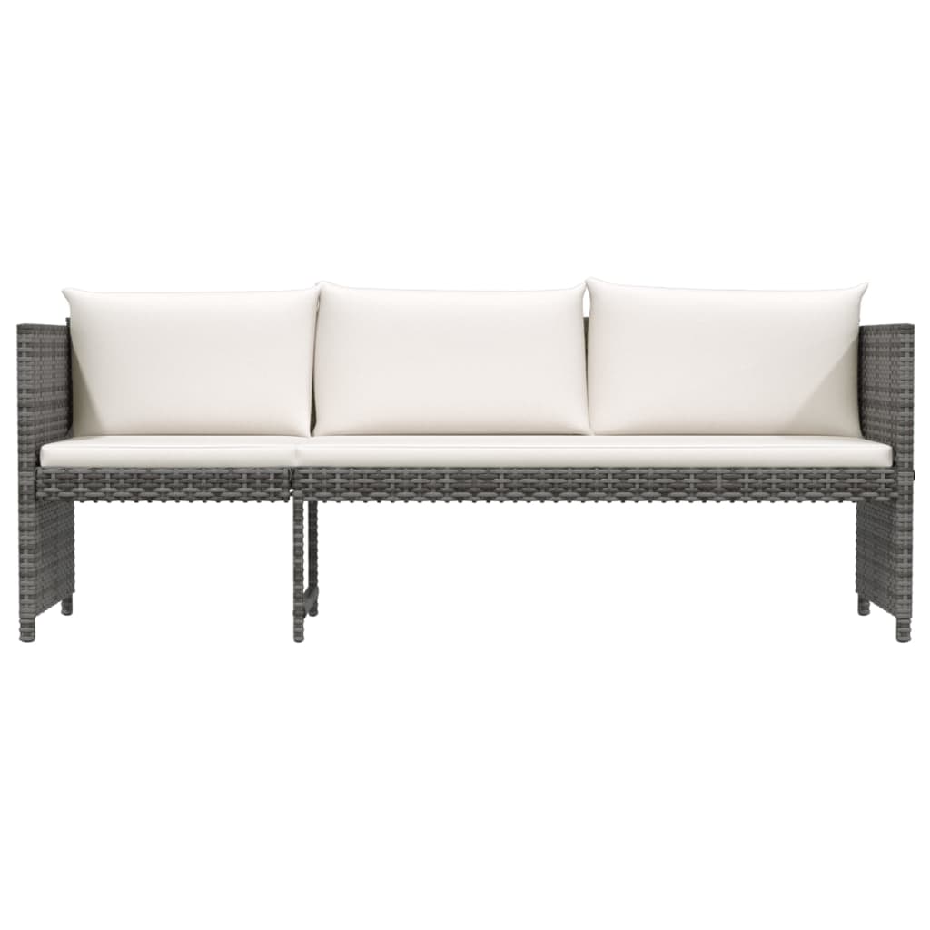 Set Divani Da Giardino 6 Pz Con Cuscini In Polyrattan Grigio - Image 4