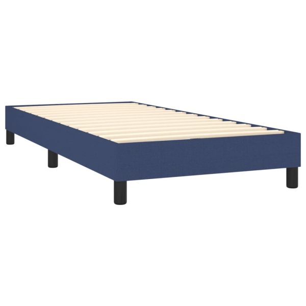 Letto A Molle Con Materasso E Led Blu 100x200cm In Tessuto - Image 5