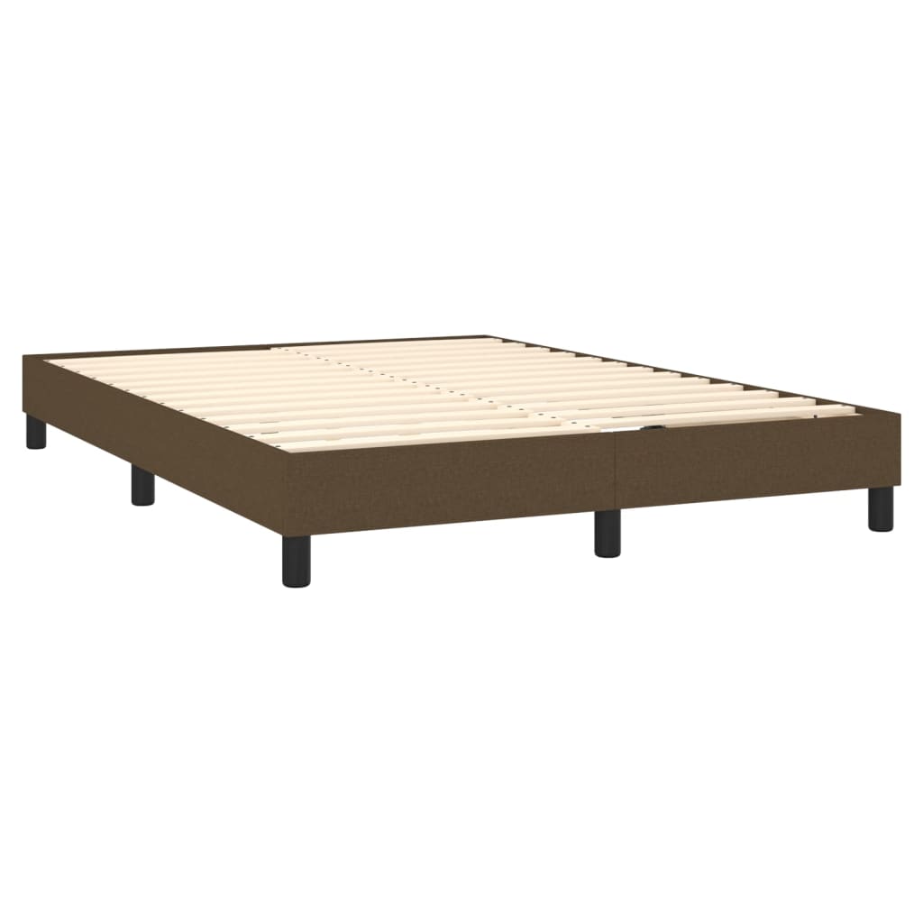 Letto A Molle Materasso E Led Marrone Scuro 140x200 Cm Tessuto - Image 5