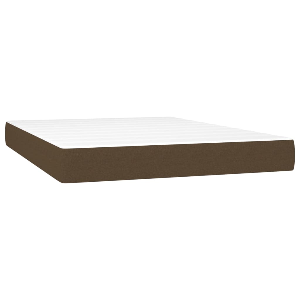Letto A Molle Materasso E Led Marrone Scuro 140x200 Cm Tessuto - Image 6