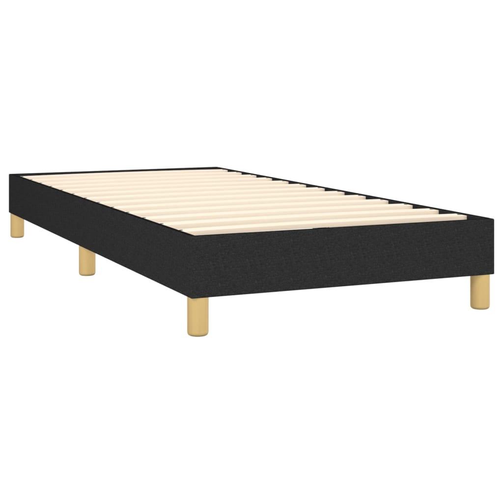 Letto A Molle Con Materasso E Led Nero 100x200 Cm In Tessuto - Image 5