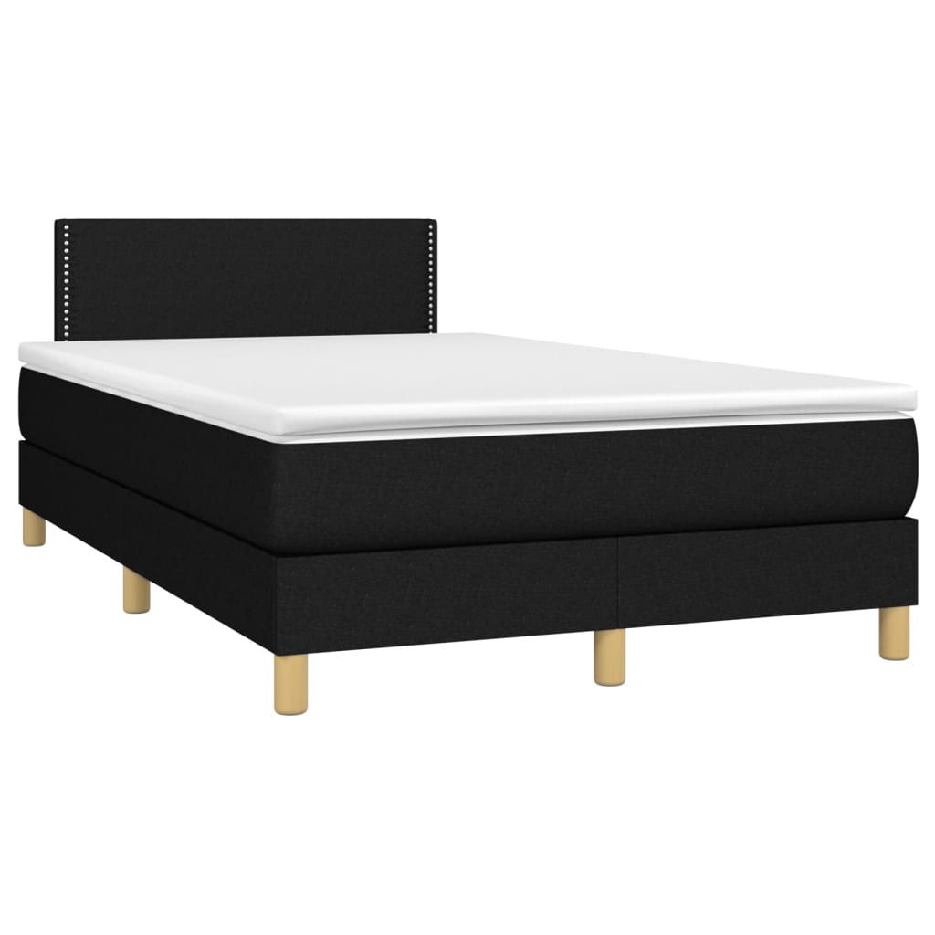 Letto A Molle Con Materasso E Led Nero 120x200cm In Tessuto - Image 3