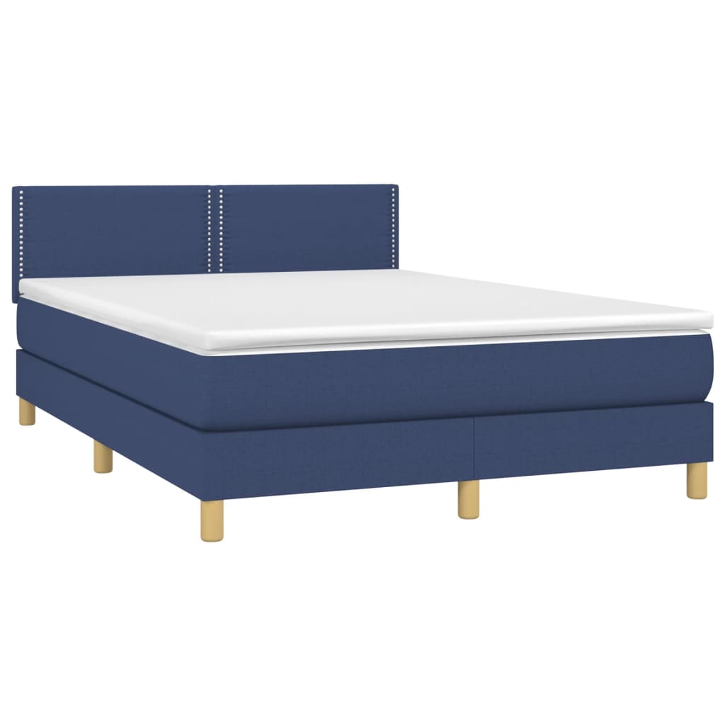 Letto A Molle Con Materasso E Led Blu 140x200 Cm In Tessuto - Image 4