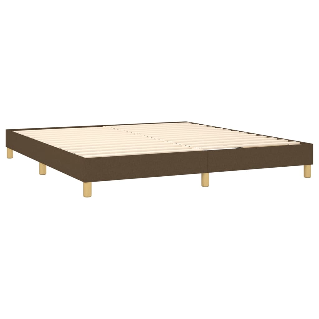 Letto A Molle Materasso E Led Marrone Scuro 160x200 Cm Tessuto - Image 5