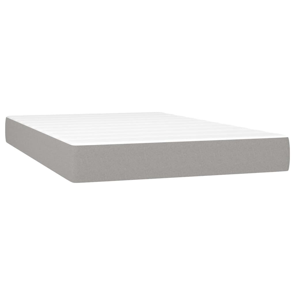 Letto A Molle Materasso E Led Grigio Chiaro 120x200 Cm Tessuto - Image 6