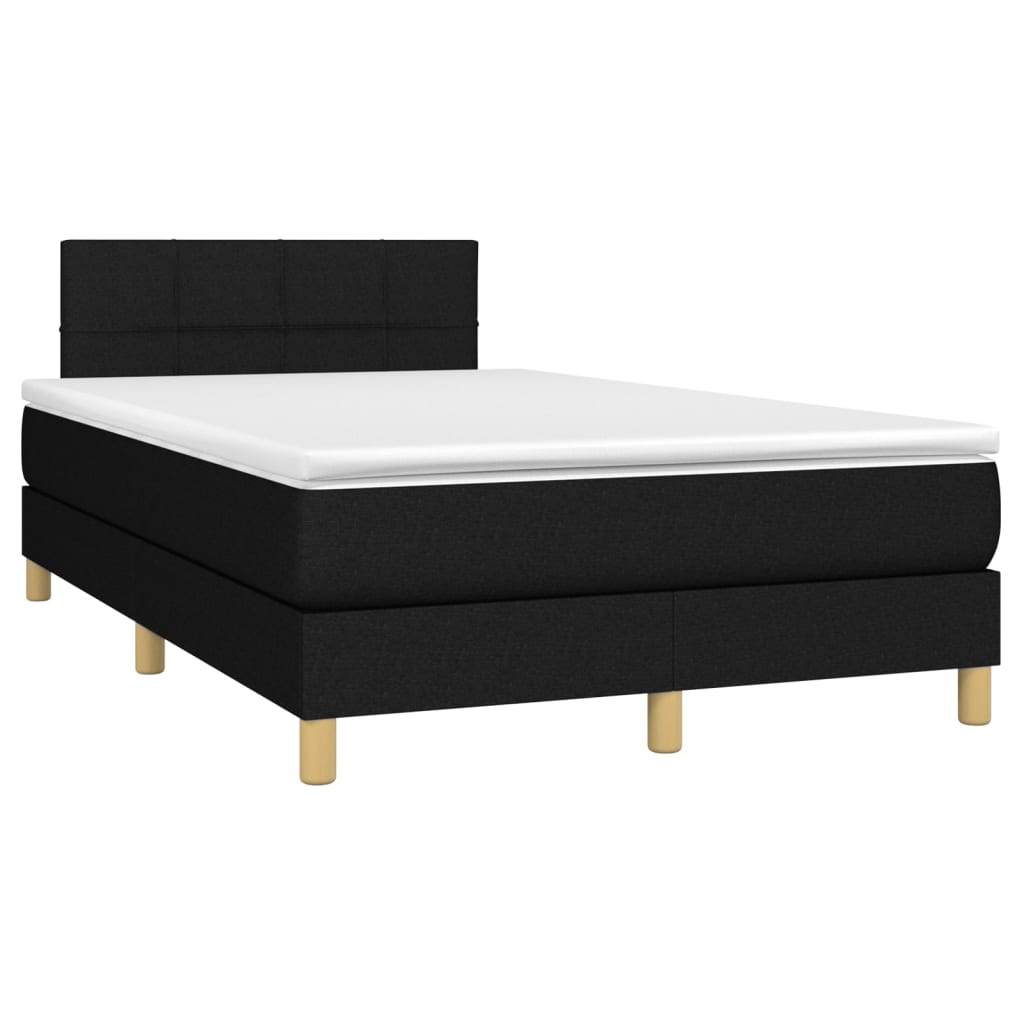 Letto A Molle Con Materasso E Led Nero 120x200cm In Tessuto - Image 3