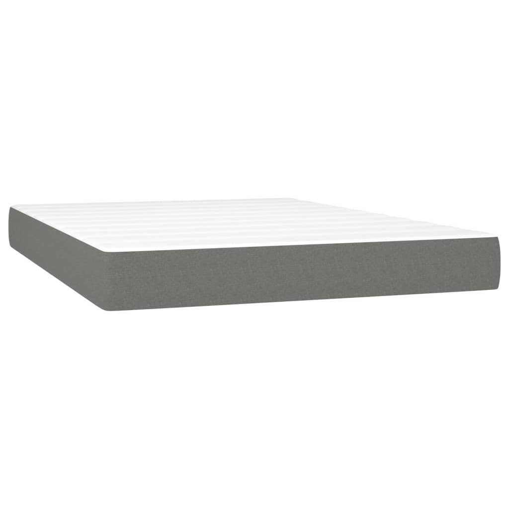 Letto A Molle Materasso E Led Grigio Scuro 140x200cm In Tessuto - Image 6