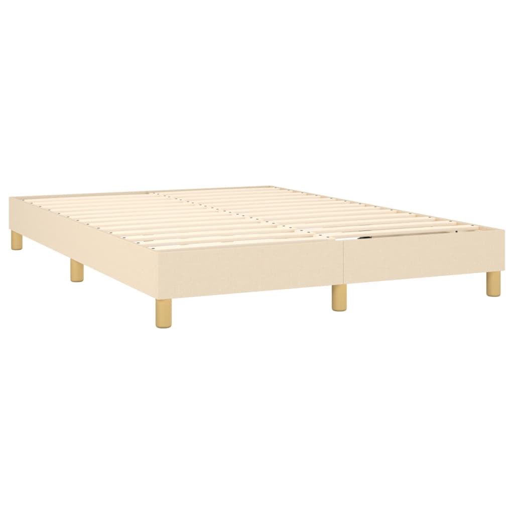 Letto A Molle Con Materasso E Led Crema 140x200 Cm In Tessuto - Image 5