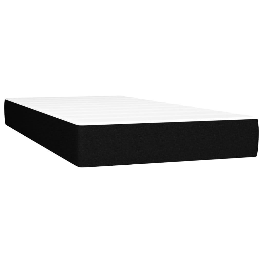 Letto A Molle Con Materasso E Led Nero 90x200 Cm In Tessuto - Image 6