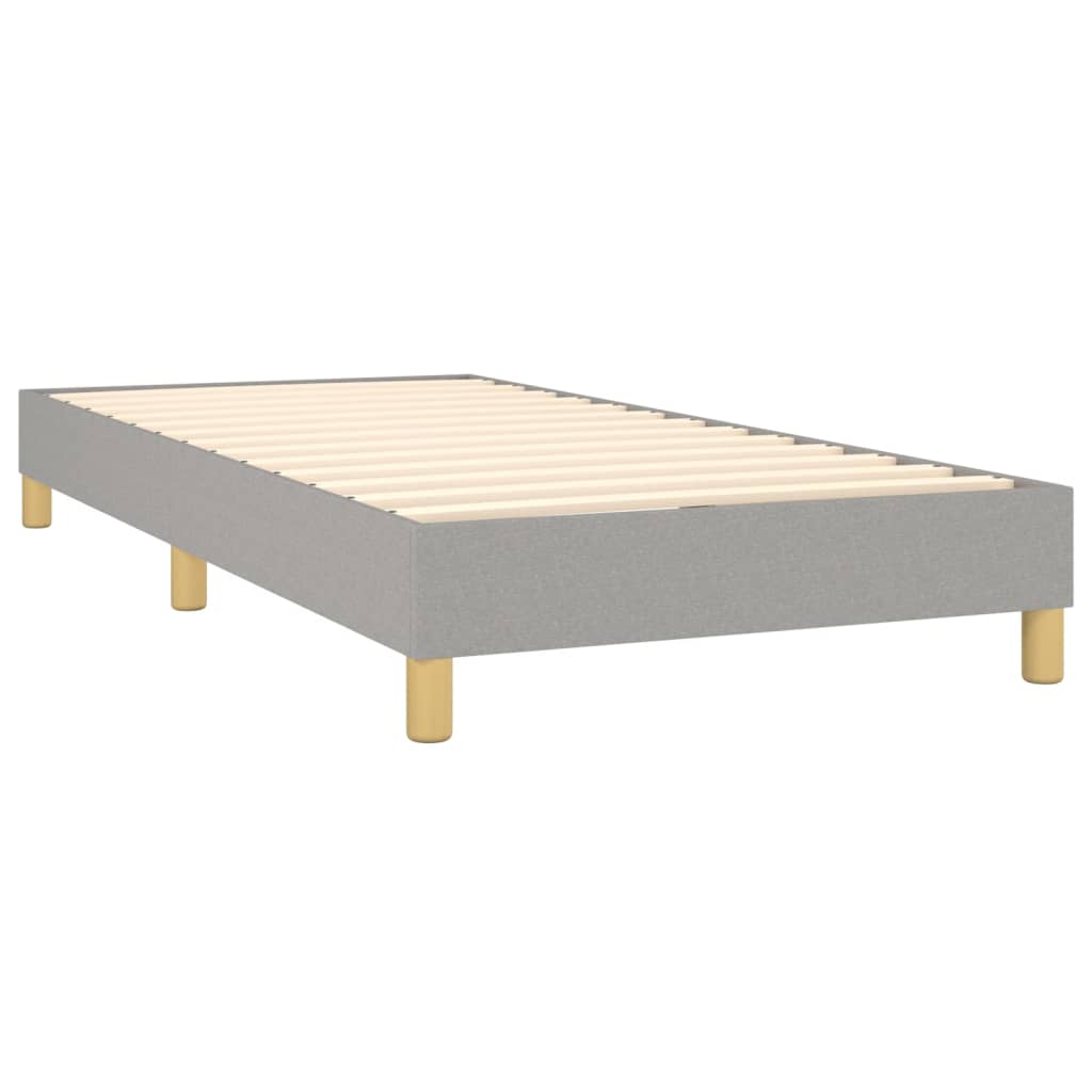 Letto A Molle Materasso E Led Grigio Chiaro 100x200 Cm Tessuto - Image 5
