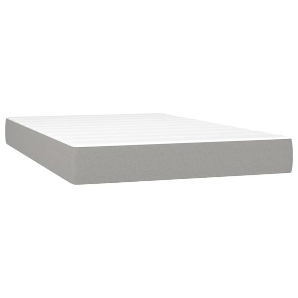 Letto A Molle Materasso E Led Grigio Chiaro 120x200 Cm Tessuto - Image 6