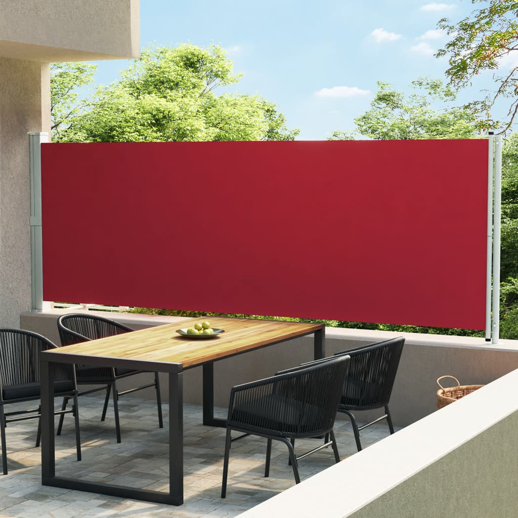 Tenda Laterale Retrattile Per Patio 600x160 Cm Rossa