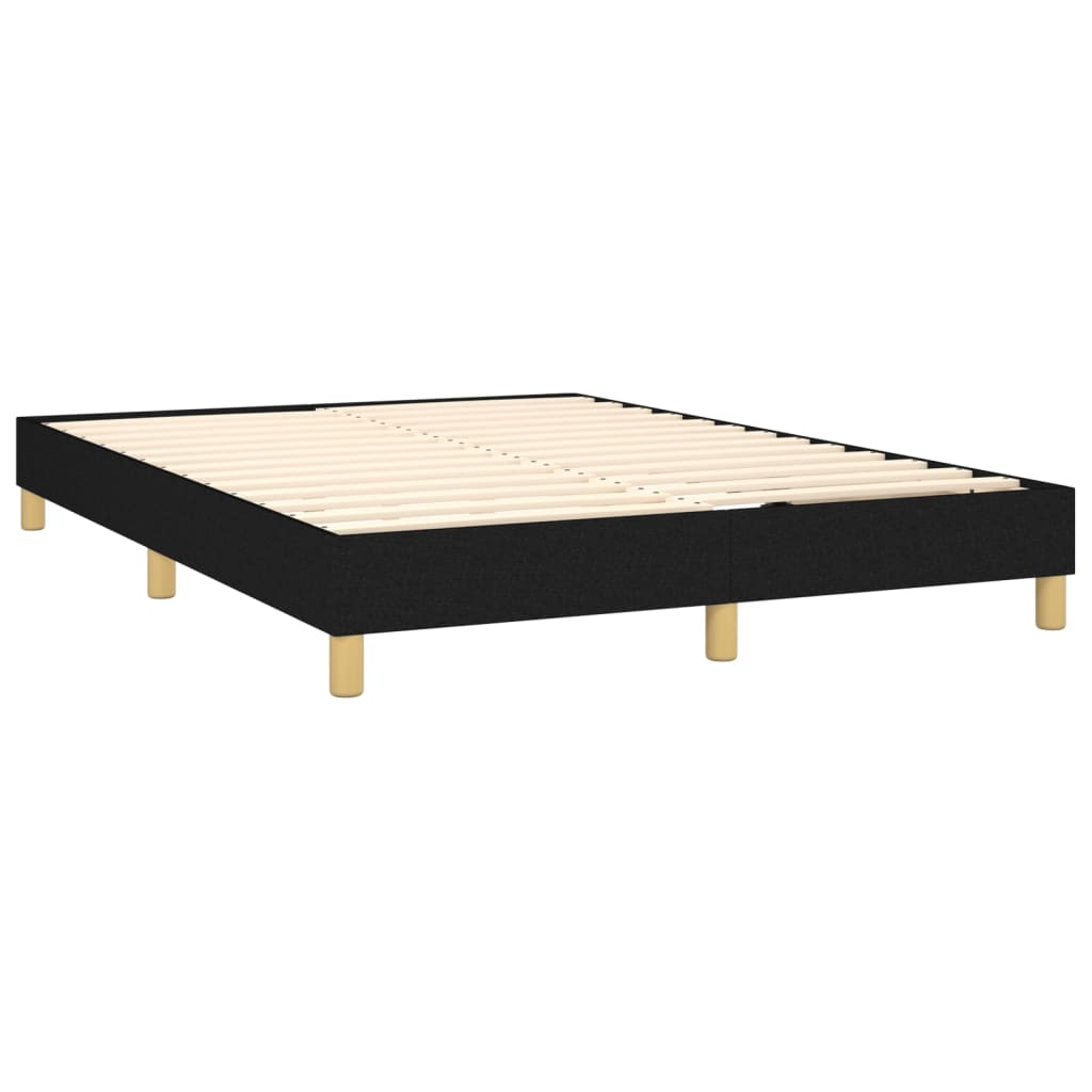 Letto A Molle Con Materasso E Led Nero 140x190 Cm In Tessuto - Image 5
