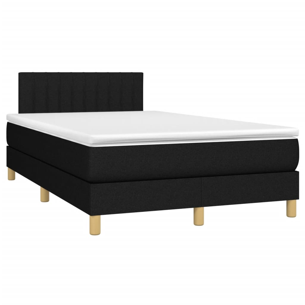 Letto A Molle Con Materasso E Led Nero 120x200cm In Tessuto - Image 4