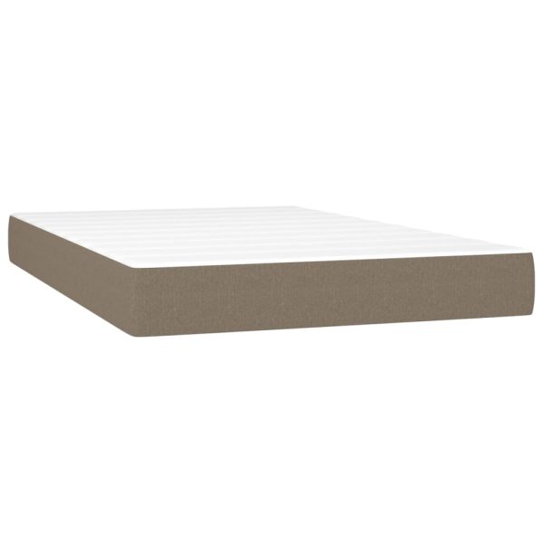Letto A Molle Con Materasso E Led Tortora 120x200cm In Tessuto - Image 6