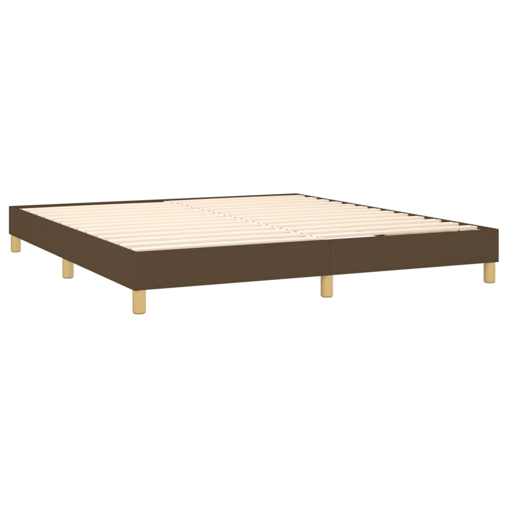 Letto A Molle Materasso E Led Marrone Scuro 160x200 Cm Tessuto - Image 5
