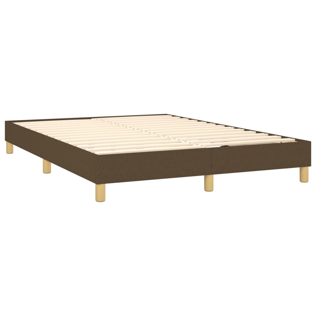 Letto A Molle Materasso E Led Marrone Scuro 140x200 Cm Tessuto - Image 5