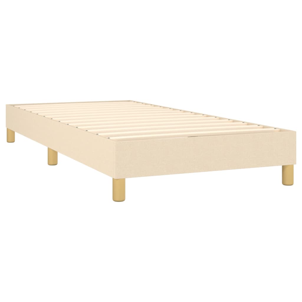Letto A Molle Con Materasso E Led Crema 80x200 Cm In Tessuto - Image 5