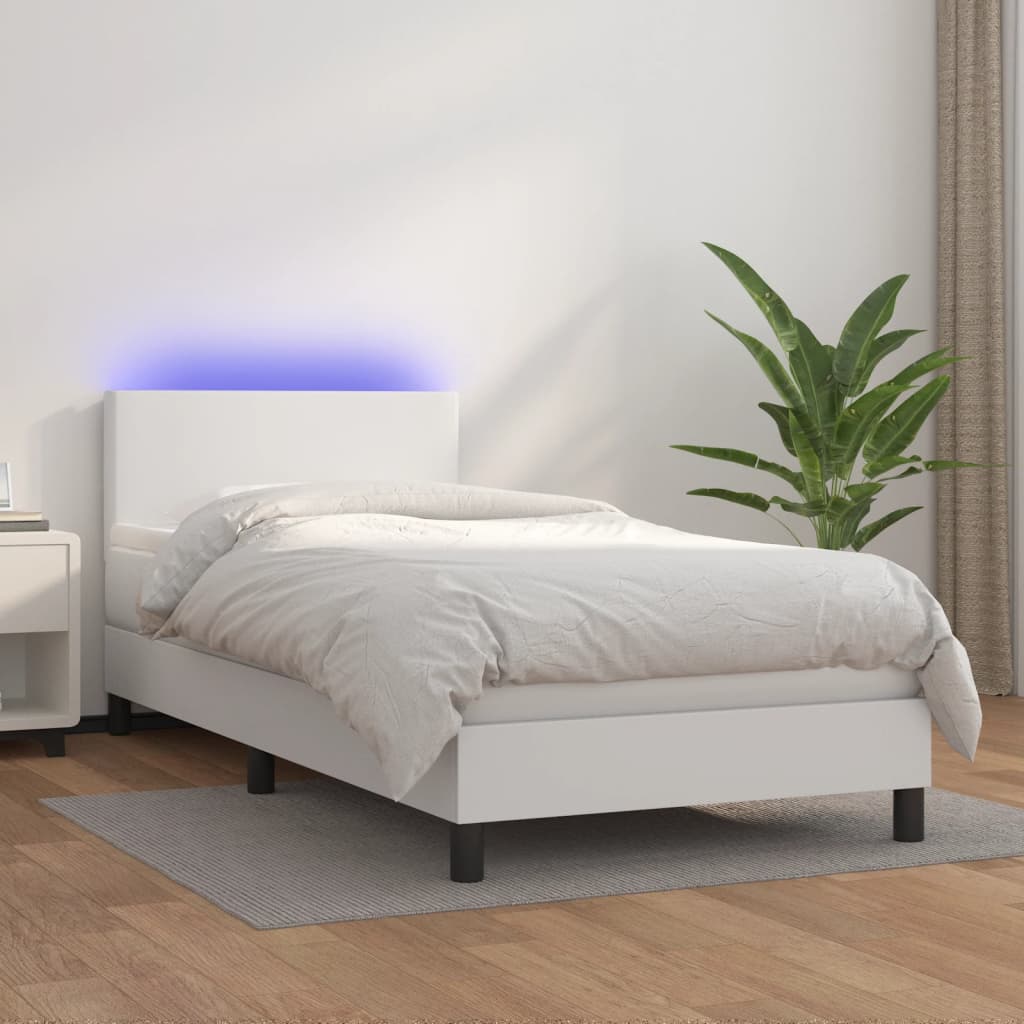 Giroletto Molle Con Materasso E Led Bianco 100x200cm Similpelle
