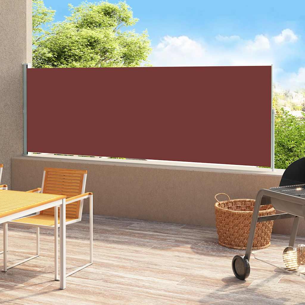 Tenda Laterale Retrattile Per Patio 180x500 Cm Marrone