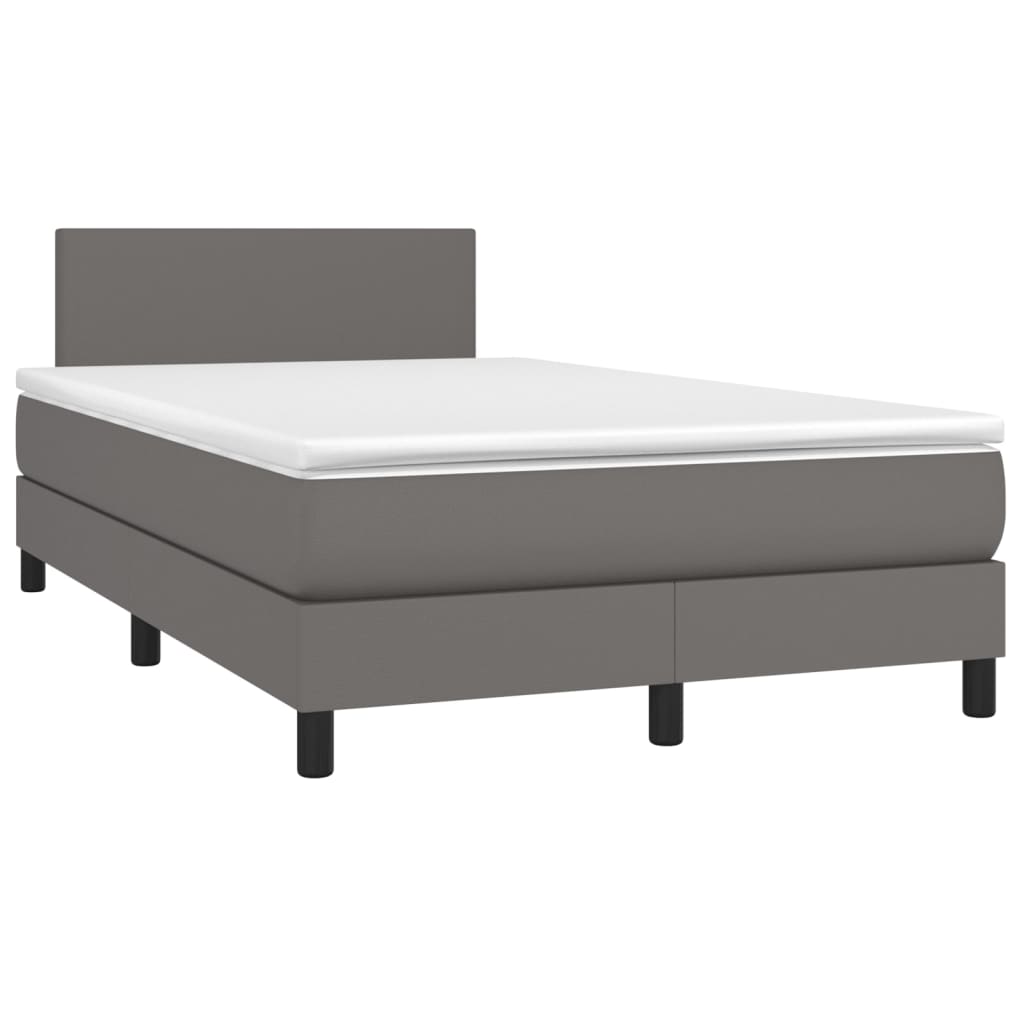 Giroletto Molle Con Materasso E Led Grigio 120x200cm Similpelle - Image 3