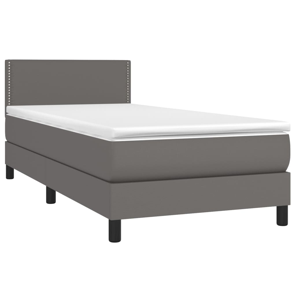 Giroletto Molle Con Materasso E Led Grigio 80x200cm Similpelle - Image 3