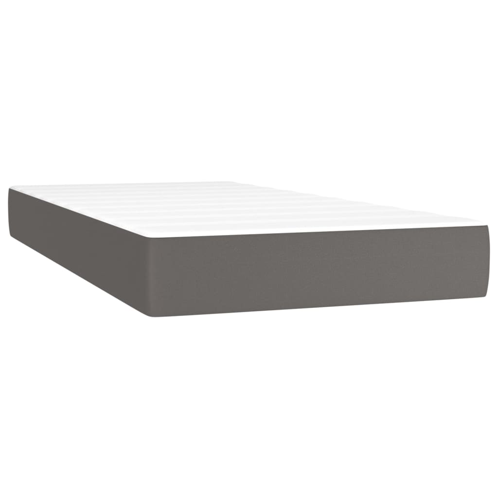 Giroletto Molle Con Materasso E Led Grigio 80x200cm Similpelle - Image 6