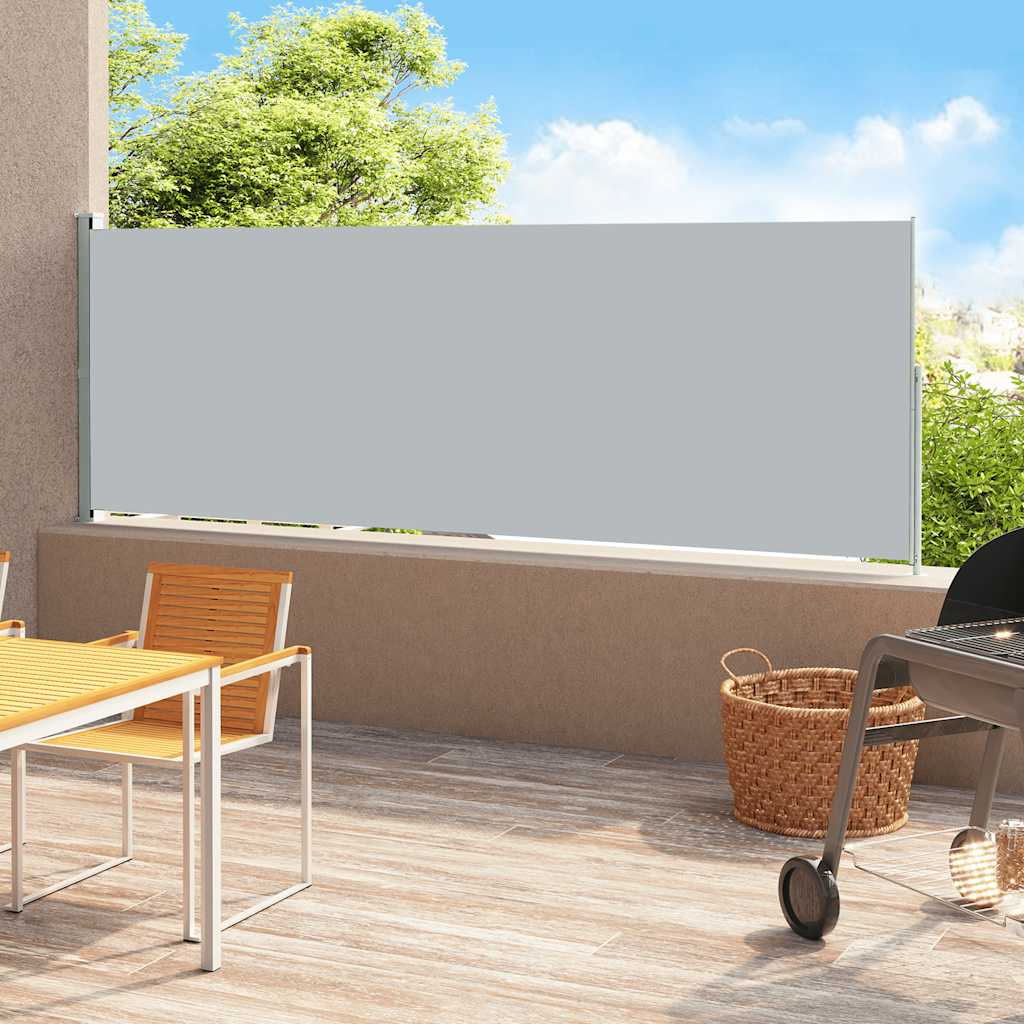 Tenda Laterale Retrattile Per Patio 200x500 Cm Grigia