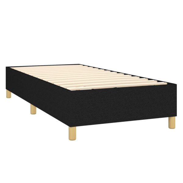 Letto A Molle Con Materasso E Led Nero 90x190 Cm In Tessuto - Image 5