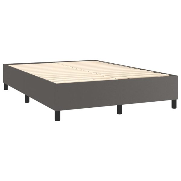 Giroletto Molle Con Materasso E Led Grigio 140x200cm Similpelle - Image 5