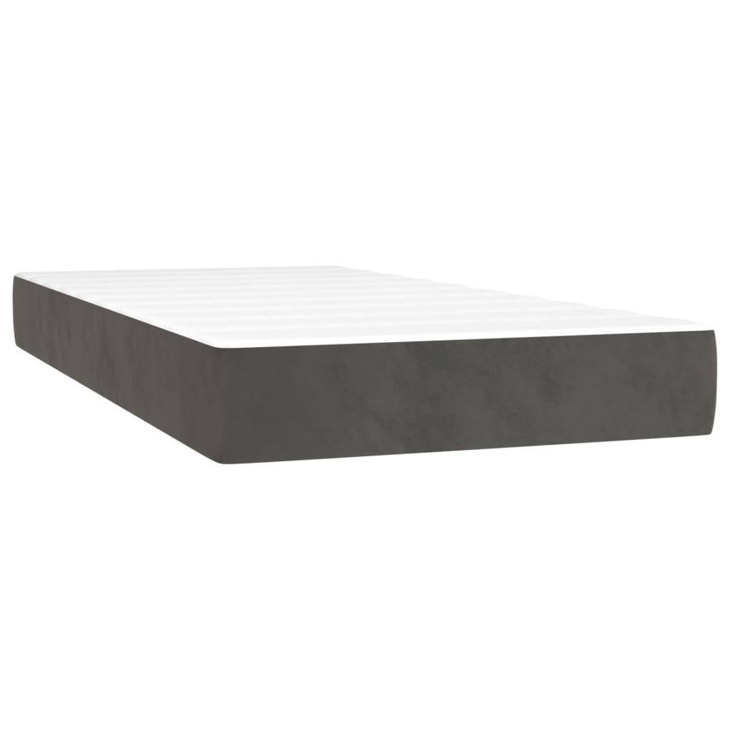 Letto A Molle Con Materasso E Led Grigio Scuro 100x200 cm - Image 6