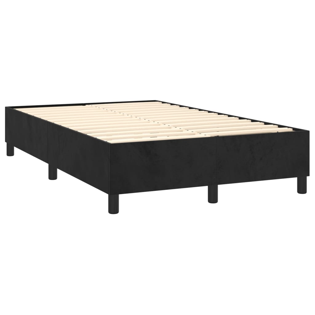 Letto A Molle Con Materasso E Led Nero 120x200 Cm In Velluto - Image 5