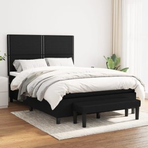 Giroletto A Molle Con Materasso Nero 140x190 Cm In Tessuto