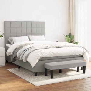 Giroletto A Molle Con Materasso Grigio Chiaro 140x200cm Tessuto