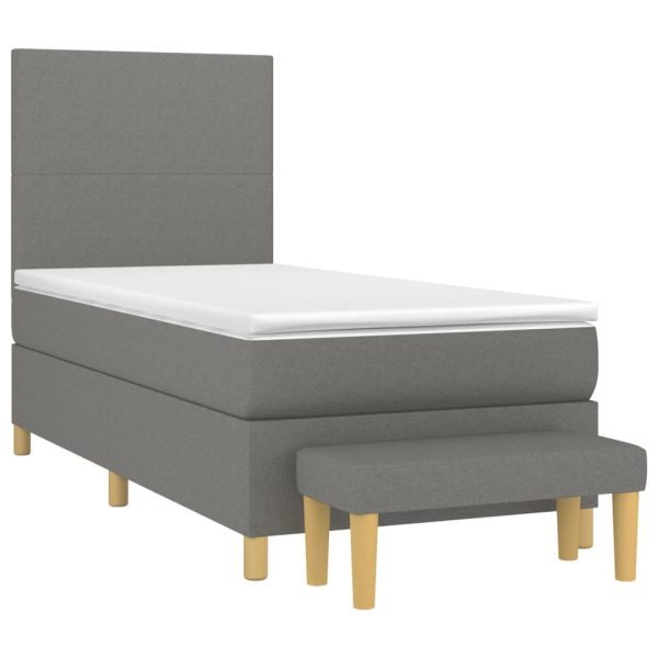 Giroletto A Molle Con Materasso Grigio Scuro 80x200 Cm Tessuto - Image 3