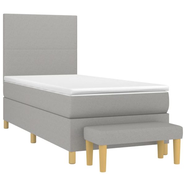 Giroletto A Molle Con Materasso Grigio Chiaro100x200 Cm Tessuto - Image 3